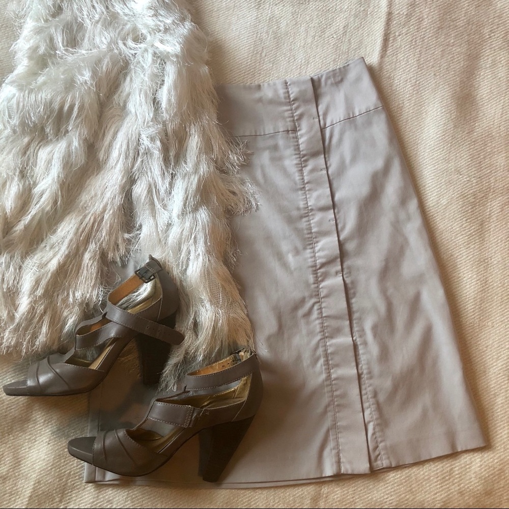 ZERO silver grey lightweight A-line pencil skirt
